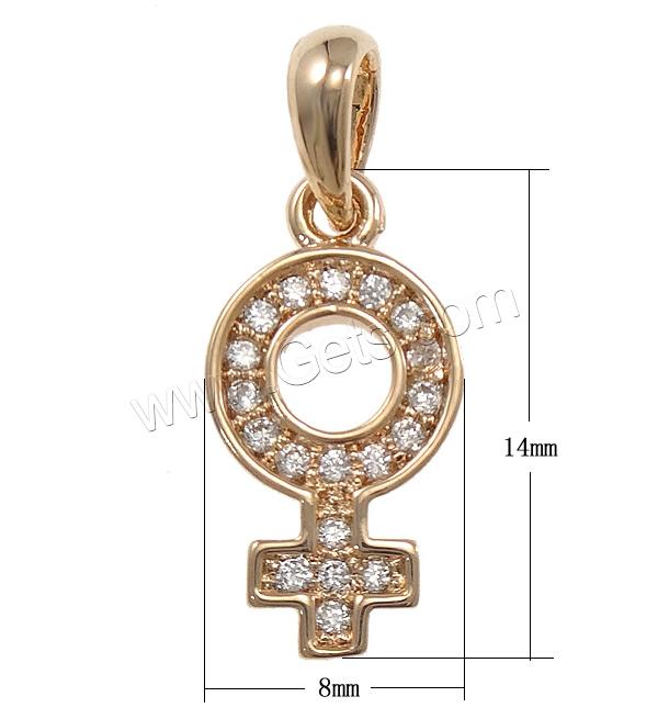 Colgante de Micro Pavé de Zirconía Cúbica, metal, marca femenino, chapado, micro arcilla de zirconia cúbica, más colores para la opción, 8x14x2mm, agujero:aproximado 3x3mm, Vendido por UD