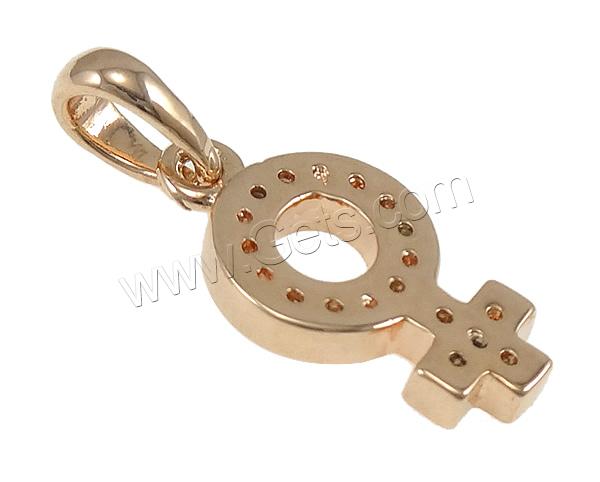 Colgante de Micro Pavé de Zirconía Cúbica, metal, marca femenino, chapado, micro arcilla de zirconia cúbica, más colores para la opción, 8x14x2mm, agujero:aproximado 3x3mm, Vendido por UD