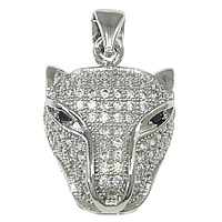 Cubic Zirconia Micro Pave Brass Pendant, Leopard, plated, micro pave 97 pcs cubic zirconia Approx 