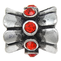 Rhinestone Zinc Alloy European Beads, Drum, plated, Customized & without troll & with rhinestone Approx 5mm 