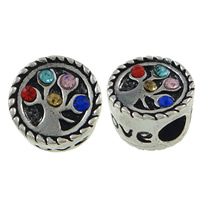 Perles European de stras d'alliage de Zinc , pilier, mot amour, Placage, Personnalisé & avec le motif de lettre & avec strass, plus de couleurs à choisir Environ 4.5mm, Vendu par PC