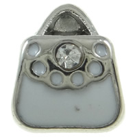 Gota de Europeo de aleación de zinc con esmalte, Bolso de Mano, chapado, Modificado para requisitos particulares & sin rosca & con diamantes de imitación, más colores para la opción, 9x11x8mm, agujero:aproximado 4.5mm, Vendido por UD