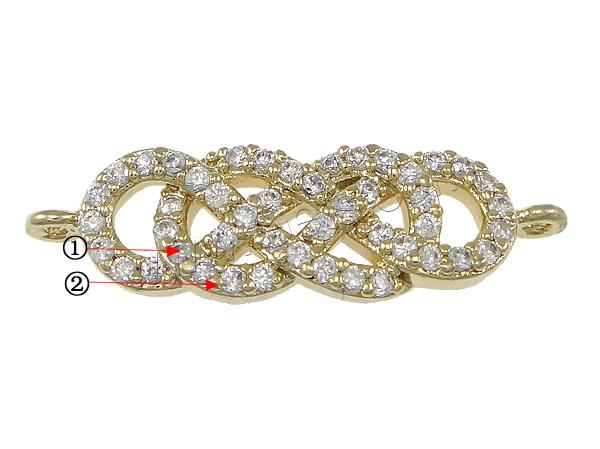 Cubic Zirconia Micro Pave Brass Connector, Chinese Knot, plated, micro pave cubic zirconia & 1/1 loop, more colors for choice, 26x8x3mm, Hole:Approx 1mm, Sold By PC