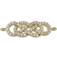 Cubic Zirconia Micro Pave Brass Connector, Chinese Knot, plated, micro pave cubic zirconia & 1/1 loop Approx 1mm 