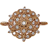 Cubic Zirconia Micro Pave Brass Connector, Flower, plated, micro pave cubic zirconia & 1/1 loop Approx 2mm 