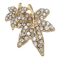 Zinc Alloy Leaf Pendants, plated, with rhinestone nickel, lead & cadmium free Approx 2mm 