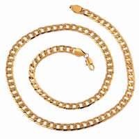 Bijoux Collier Gets®, laiton, Plaqué d'or 18K, normes différentes pour le choix & chaîne de gourmette, protéger l'environnement, sans nickel, plomb et cadmium Environ 23.5 pouce, Vendu par brin