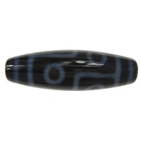 Natürliche Tibetan Achat Dzi Perlen, oval, dessiniert, Grad AAA, 12x38mm, Bohrung:ca. 2mm, verkauft von PC