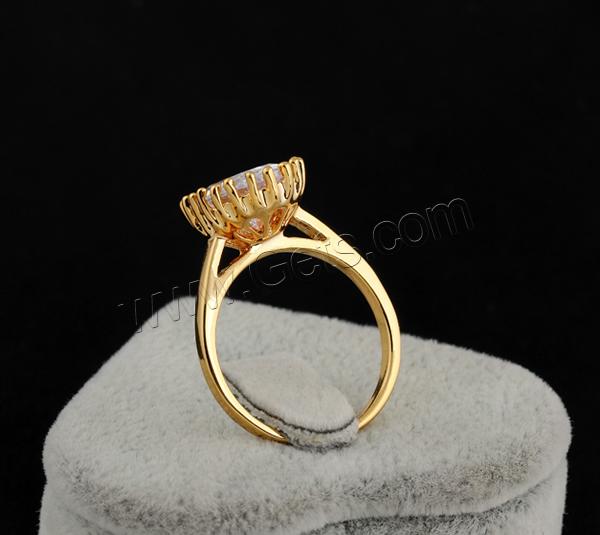 Anillo de dedo de Gets®, metal, Óvalo, chapado en oro de 18 K, diverso tamaño para la opción & con circonia cúbica, libre de níquel, plomo & cadmio, 15mm, Vendido por UD