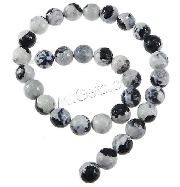 Perles en Agate naturelle de deux tons, agate deux tons, Rond, normes différentes pour le choix & facettes, Trou:Environ 1-1.5mm, Longueur:Environ 16 pouce, Vendu par brin