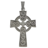 Stainless Steel Cross Pendants, original color Approx 