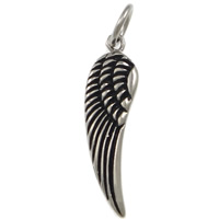 Stainless Steel Animal Pendants, Wing Shape, blacken Approx 6mm 