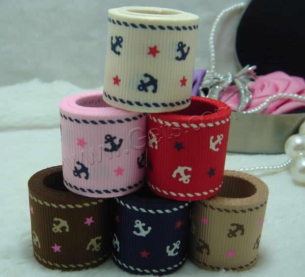 Grosgrain Ribbon, printing, different size for choice & single-sided, mixed colors, 5PCs/Lot, 100Yards/PC, Sold By Lot