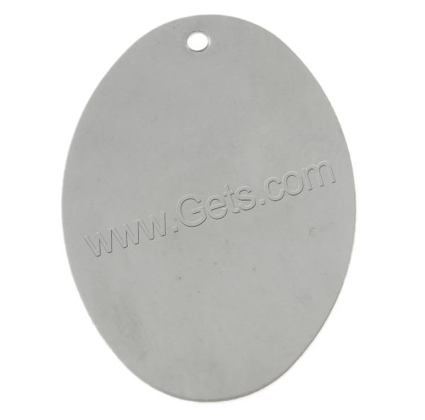 Stainless Steel Tag Charm, Flat Oval, different size for choice & Customized, original color, Hole:Approx 2mm, Sold By Bag