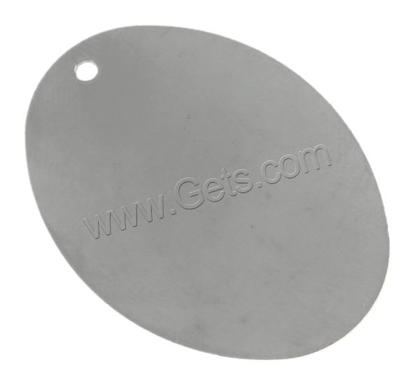 Stainless Steel Tag Charm, Flat Oval, different size for choice & Customized, original color, Hole:Approx 2mm, Sold By Bag