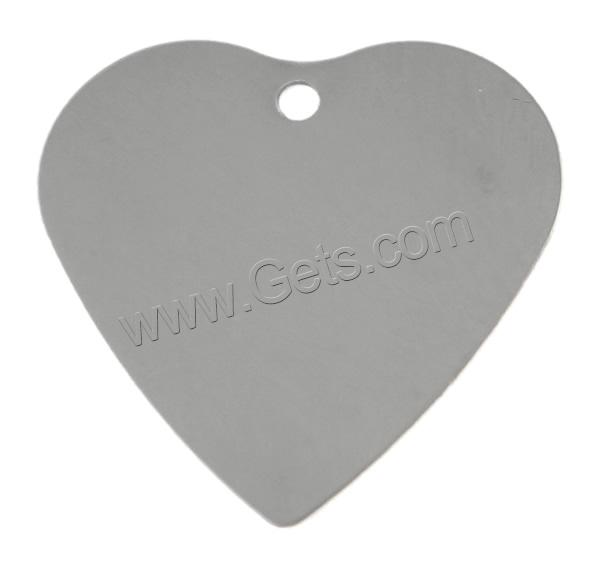 Stainless Steel Tag Charm, Heart, different size for choice & Customized, original color, Hole:Approx 2mm, Sold By Bag