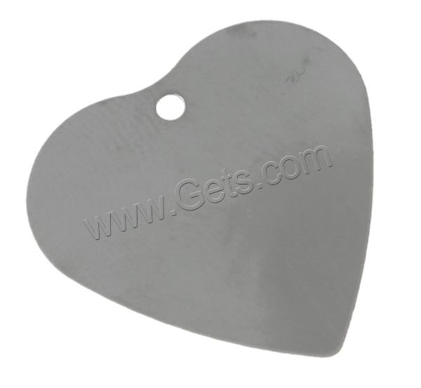 Stainless Steel Tag Charm, Heart, different size for choice & Customized, original color, Hole:Approx 2mm, Sold By Bag