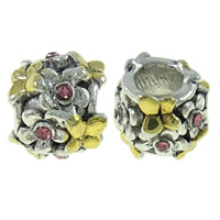 Émail Zinc Alloy European Beads, alliage de zinc, tambour, Placage, Personnalisé & sans filetage & émail & avec strass & grand trou, plus de couleurs à choisir, 9-12mm Environ 5mm, Vendu par PC