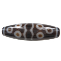 Natural Tibetan Agate Dzi Beads, Oval, eleven-eyed & Buddhist jewelry & two tone Approx 2.5mm 