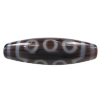 Natural Tibetan Agate Dzi Beads, Oval, ten-eyed & Buddhist jewelry & two tone Approx 2.5mm 