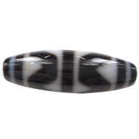 Natural Tibetan Agate Dzi Beads, Oval, four strip tiger teeth & Buddhist jewelry & two tone Approx 2.5mm 