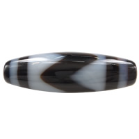 Natural Tibetan Agate Dzi Beads, Oval, tiger teeth & Buddhist jewelry & two tone Approx 2.5mm 