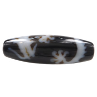 Natural Tibetan Agate Dzi Beads, Oval, five-claw dragon & Buddhist jewelry & two tone Approx 2.5mm 