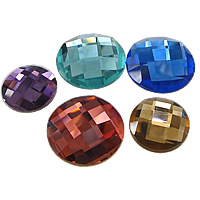 Facettierte Glas Cabochon, flache Runde, verschiedene Größen vorhanden & flache Rückseite, keine, 200PCs/Box, verkauft von Box