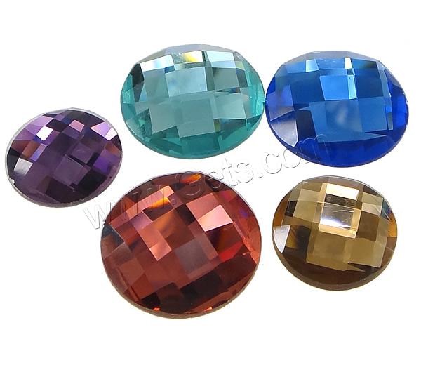 Facettierte Glas Cabochon, flache Runde, verschiedene Größen vorhanden & flache Rückseite, keine, 200PCs/Box, verkauft von Box