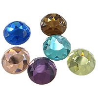 Facettierte Glas Cabochon, flache Runde, verschiedene Größen vorhanden & flache Rückseite, keine, 200PCs/Box, verkauft von Box