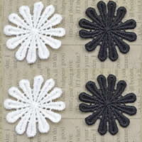 Patch-Spitze, Nylon, Blume, gemischte Farben, 45mm, 500PCs/Menge, verkauft von Menge