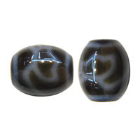 Natural Tibetan Agate Dzi Beads, Oval, lotus & Buddhist jewelry & two tone Approx 2mm 