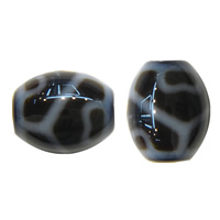 Natural Tibetan Agate Dzi Beads, Oval, nectar & Buddhist jewelry & two tone Approx 2mm 