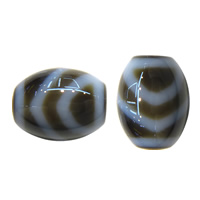 Natural Tibetan Agate Dzi Beads, Oval, one-eyed & Buddhist jewelry & two tone Approx 2mm 