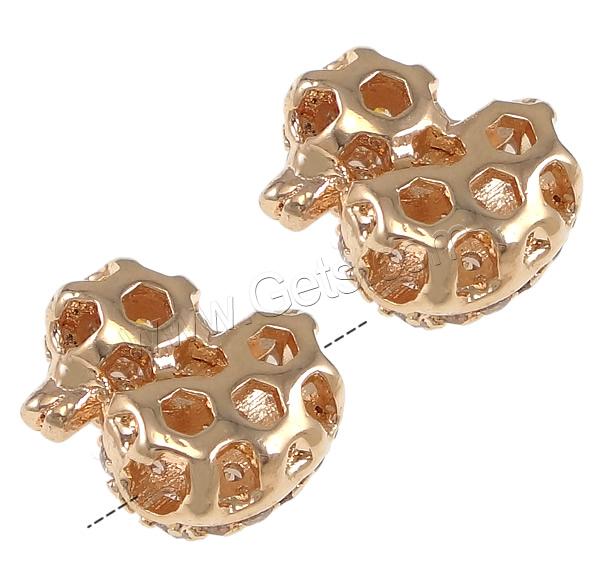 Cuentas Zirconia micro pavimenta cúbicos, metal, Pato, chapado, micro arcilla de zirconia cúbica & hueco, más colores para la opción, 9.5x10x5mm, agujero:aproximado 1mm, Vendido por UD