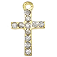 Zinc Alloy Cross Pendants, plated, with rhinestone nickel, lead & cadmium free Approx 1.5mm 