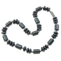 Unmagnetisches Hämatit Armband, Non- magnetische Hämatit, Messing Schraubschließe, schwarz, 6x8mm, Länge:ca. 9.5 ZollInch, verkauft von Strang