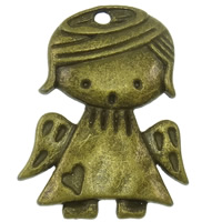 Colgantes de Aleación de Zinc en Forma Personaje, Ángel, chapado, más colores para la opción, 22x29x2.5mm, agujero:aproximado 2mm, aproximado 245PCs/KG, Vendido por KG