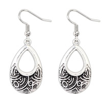 Zinc Alloy Drop Earring, Teardrop, antique silver color plated, lead & cadmium free 