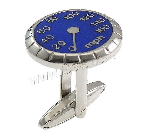 Brass Cufflinks, Flat Round, plated, enamel, more colors for choice, nickel, lead & cadmium free, Sold By PC