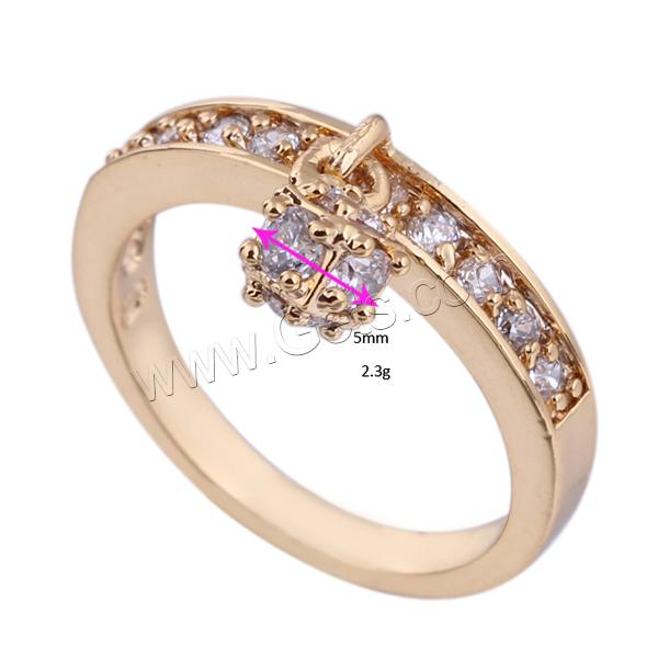 Anillo de dedo de Gets®, metal, Donut, chapado en oro de 18 K, diverso tamaño para la opción & con circonia cúbica, libre de níquel, plomo & cadmio, 5mm, Vendido por UD