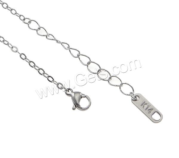 Fashion Stainless Steel Necklace Chain, with 2lnch extender chain, different size for choice & oval chain, original color, Length:Approx 18 Inch, 1000Strands/Bag, Sold By Bag