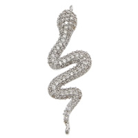 Cubic Zirconia Micro Pave Brass Pendant, Snake, plated, micro pave cubic zirconia Approx 1.5mm 