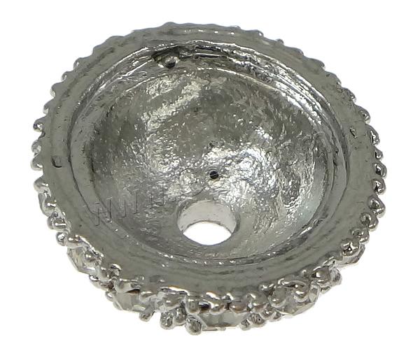 Zink Legierung Perlenkappen, Zinklegierung, Dom, plattiert, mit Strass, keine, frei von Nickel, Blei & Kadmium, 16x16x8mm, Bohrung:ca. 2.5mm, 13mm, verkauft von PC