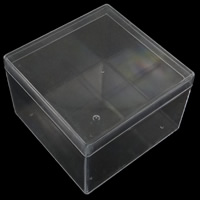 Caja plástica de abalorios, Plástico, Cuadrado, transparente, 80x80x55mm, Vendido por UD