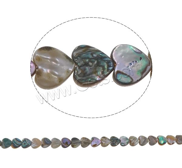 Perles coquillage d'ormeau, coquille d'ormeau, coeur, normes différentes pour le choix, Trou:Environ 0.8mm, Longueur:Environ 15.5 pouce, Vendu par brin