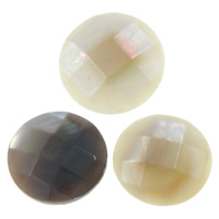 Cabochon nacre noir, coquille noire, Plat rond, dos plat & facettes Vendu par PC