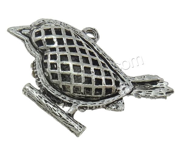 Zinc Alloy Animal Pendants, Bird, plated, Customized & with rhinestone & hollow, more colors for choice, nickel, lead & cadmium free, 52x32x13mm, Hole:Approx 3mm, Sold By PC