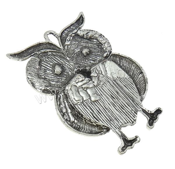 Zinc Alloy Animal Pendants, Owl, plated, Customized & enamel & with rhinestone, more colors for choice, nickel, lead & cadmium free, 50x73x9mm, Hole:Approx 3x9mm, Sold By PC