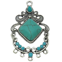 Pendentifs en alliage de Zinc turquoise, avec turquoise, Placage, plus de couleurs à choisir, protéger l'environnement, sans nickel, plomb et cadmium Environ Vendu par PC